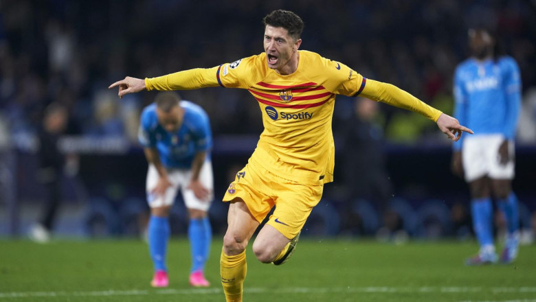 Robert Lewandowski! Man of the Match Napoli vs Barcelona